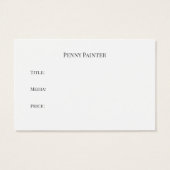 アーティストのビジネスとタイトルカード (裏面)