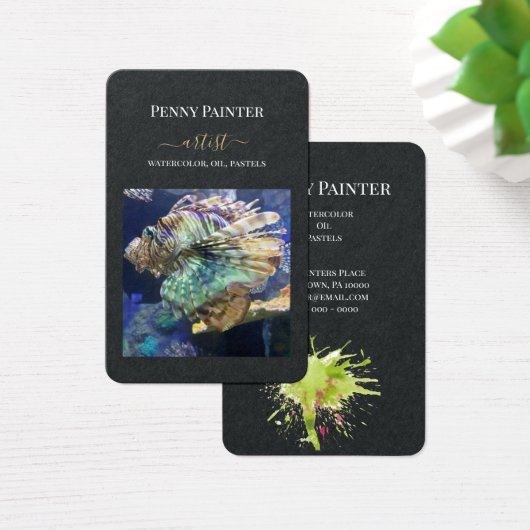 アーティストのビジネス連絡とプロファイルカード (デスク)