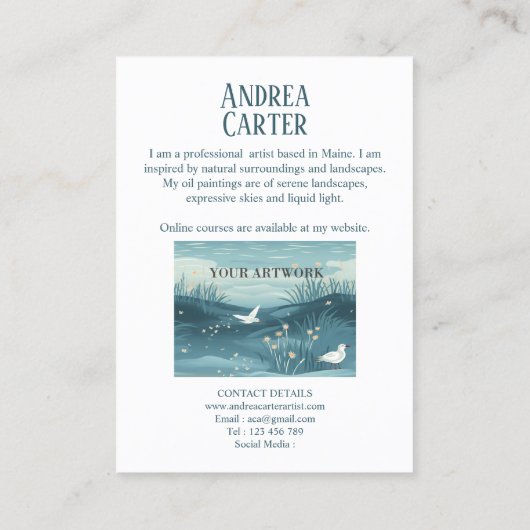 アーティストのペインター・プロモーション 名刺 (裏面)