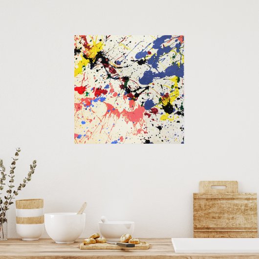 アーティストのペイントスプラッターバックグラウンド ポスター (キッチン)