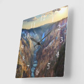 アーティストのポイントから下位滝 スクエア壁時計 (傾斜)