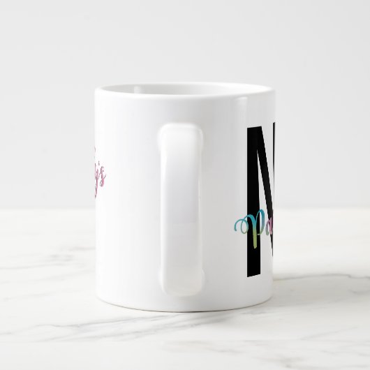 アーティストのユーモア、コーヒーは水絵を描ではないおもしろい ジャンボコーヒーマグカップ (裏面)