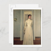 アーティストの妹マルゲライト・クノフのポートレート ポストカード (正面/裏面)