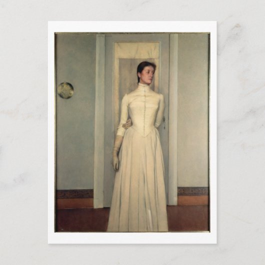 アーティストの妹マルゲライト・クノフのポートレート ポストカード (正面)