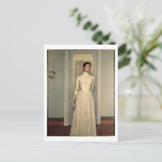 アーティストの妹マルゲライト・クノフのポートレート ポストカード (スタンド正面)