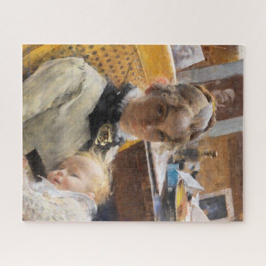 アーティストの妻とその娘ラーソン ジグソーパズル (横)