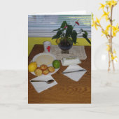 "アーティストの朝食" 快復祝いカード カード (黄色い花)