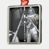 アーティストの未来の宇宙探索の概念 メタルオーナメント (左)