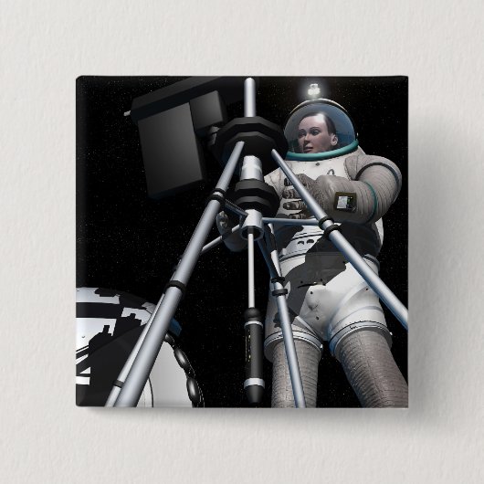 アーティストの未来の宇宙探索の概念 缶バッジ (正面)