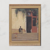 アーティストの父親と息子が戸口に立つ ポストカード (正面)