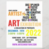 アーティストの特徴、アーティスト展覧会の広告 チラシ (正面)