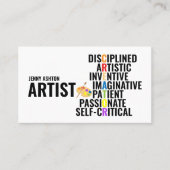 アーティストの特徴，プロフェッショナルアーティスト 名刺 (正面)