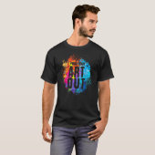 アーティストの絵を描画家の絵を描男性を注ぐ Tシャツ (正面フル)