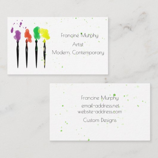アーティストの絵筆名刺 名刺 (正面/裏面)