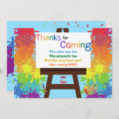 アーティストの誕生日パーティーお礼カード サンキューカード (正面/裏面)