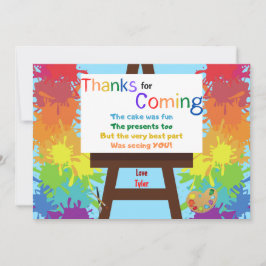 アーティストの誕生日パーティー感謝カード サンキューカード