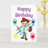 アーティストの誕生日 カード (黄色い花)