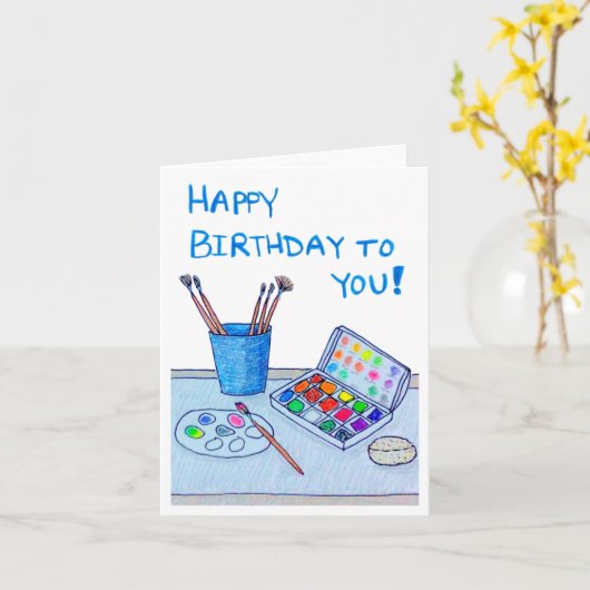 アーティストの誕生日 カード (黄色い花)