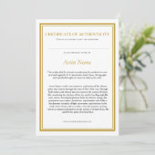 アーティストの陳述による真正性証明書 サンキューカード (スタンド正面)