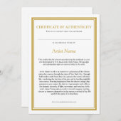 アーティストの陳述による真正性証明書 サンキューカード (正面/裏面)