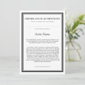 アーティストの陳述による真正性証明書 サンキューカード (スタンド正面)