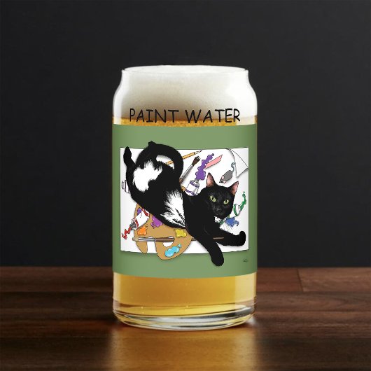 アーティストの黒猫 ガラス缶