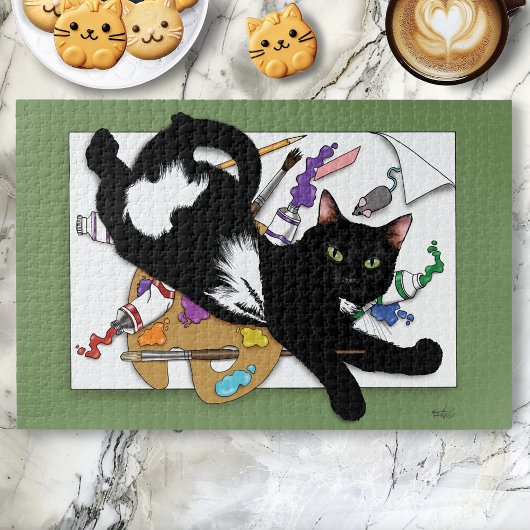 アーティストの黒猫 ジグソーパズル