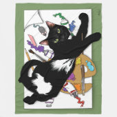 アーティストの黒猫 フリースブランケット (正面)