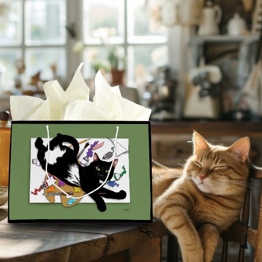 アーティストの黒猫 ラージペーパーバッグ