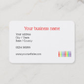 アーティストまたはデザイナー用の虹のペイントブラシ 名刺 (裏面)