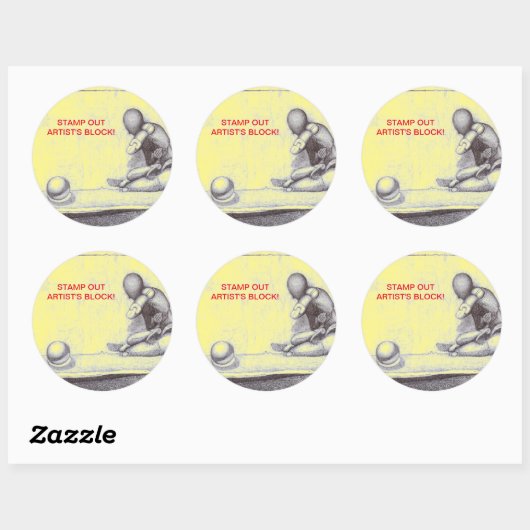 アーティストやクリエイティブの人々はアーティストのブロックを恐れる ラウンドシール (シート)