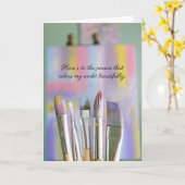 アーティストアクリックス油ペインタアートラバー誕生日 カード (黄色い花)