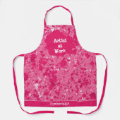 アーティストアットワーク抽象芸術ピンク絵を描（ばちゃばちゃ）跳ねるスモック エプロン (正面)