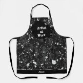 アーティストアットワーク抽象芸術ブラック絵を描(ばちゃばちゃ)跳ねるスモック エプロン (正面)