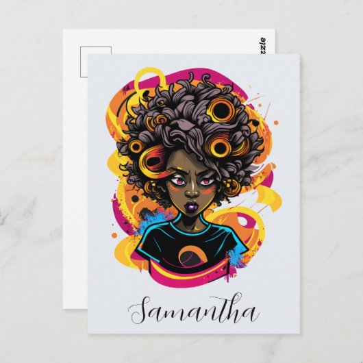 アーティストアフロウーマン ポストカード (正面/裏面)