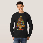 アーティストアーのペイントブラシのクリスマスツリーデコールクリスマス Tシャツ (正面フル)
