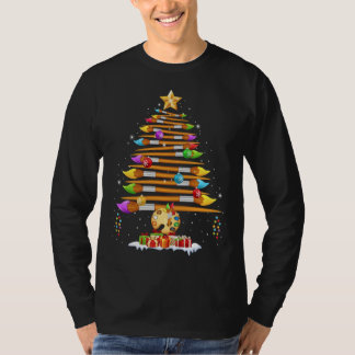 アーティストアーのペイントブラシのクリスマスツリーデコールクリスマス Tシャツ