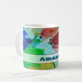 アーティストウォータカラ絵を描ーパレットパーソナライズされた コーヒーマグカップ (正面左)