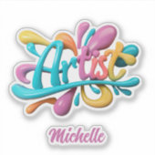 アーティストカラフルタイポグラフィモダン, スタイリッシュ, シール (正面)