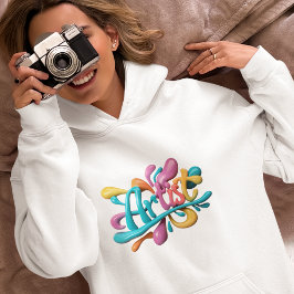 アーティストカラフルタイポグラフィモダン, スタイリッシュ, パーカ