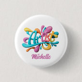 アーティストカラフルタイポグラフィモダン, スタイリッシュ, 缶バッジ (正面)