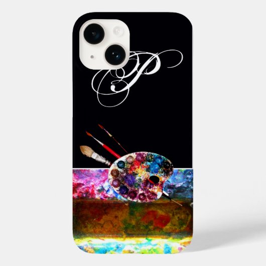 アーティストカラーパレットモノグラムブラック Case-Mate iPhoneケース (裏面)