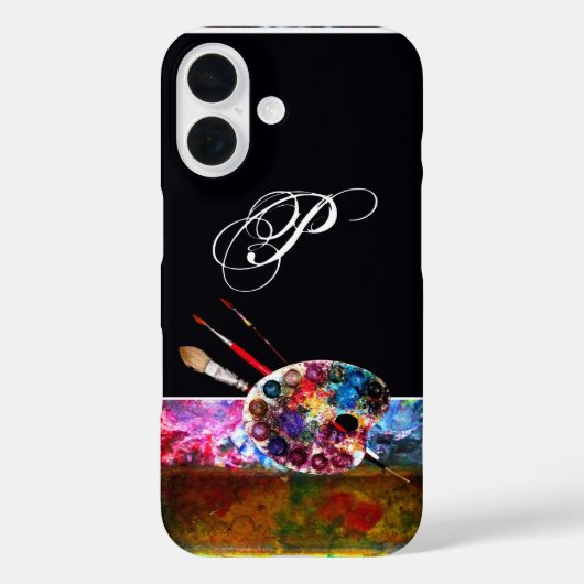 アーティストカラーパレットモノグラムブラック Case-Mate iPhoneケース (裏面)