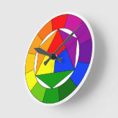 アーティストカラー理論ホイール ラウンド壁時計 (傾斜)