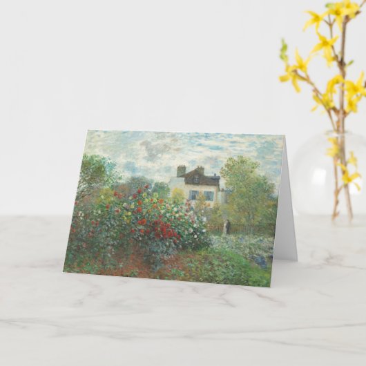 アーティストガーデンルノアール印象派絵画の カード (黄色い花)