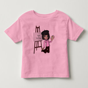 アーティストガールイーゼルシャツ トドラーTシャツ