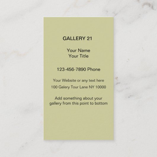 アーティストギャラリクラシックーの名刺 名刺 (裏面)