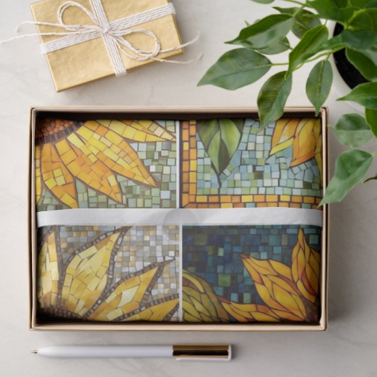 アーティストクラフターモザイクヒマワリのテクスチャ2 薄葉紙 (ギフト)