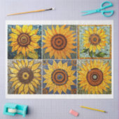 アーティストクラフターモザイクヒマワリのテクスチャ2 薄葉紙 (クラフト)