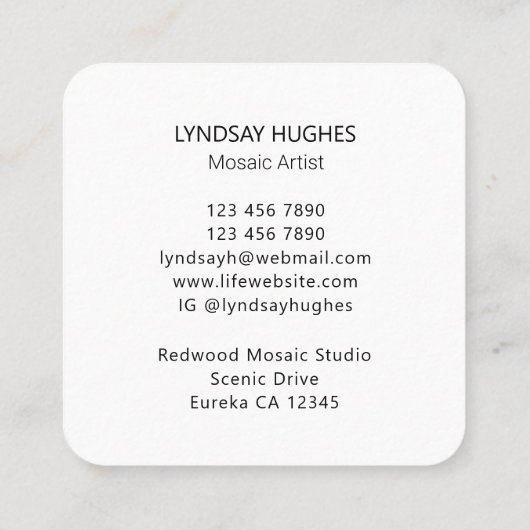 アーティストクラフト事業 スクエア名刺 (裏面)